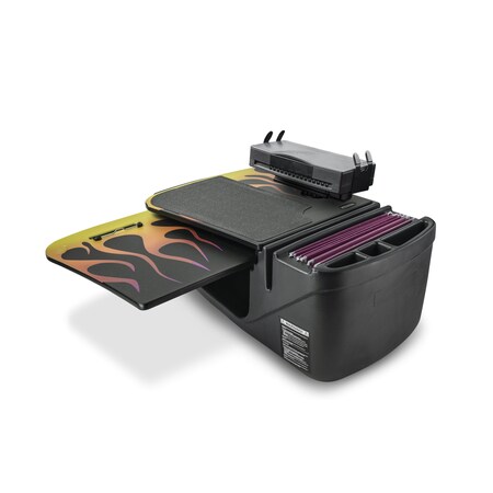 Autoexec GripMaster Car Desk Hot Rod Orange Flames with Printer Stand and Power Inverter AESGrip-05-HROF-425